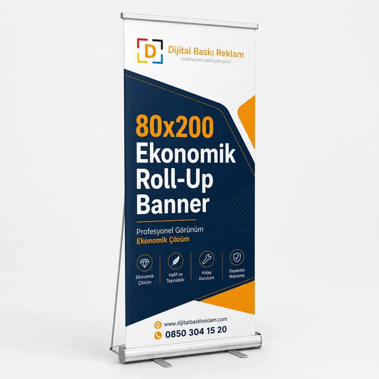 80cm x 200cm Ekonomik Roll-Up Banner